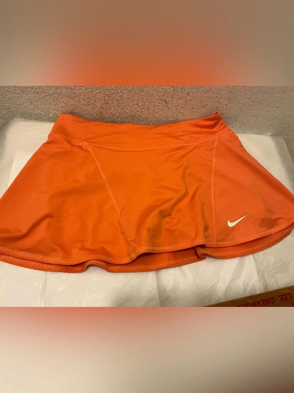 NWOT Nike Orange Athletic Skort with White Swoosh size M